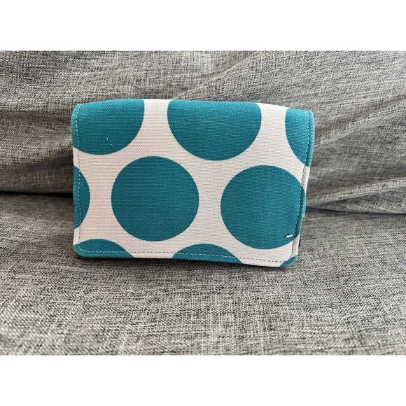 Thirty One Every Day Wristlet 10th Anniversary In Teal Mod Dot Zip Around - Picture 3 of 11